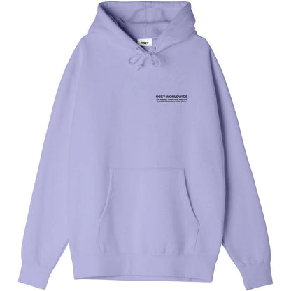 Felpe con cappuccio Uomo Obey - Obey Worldwide Cities Premium Hooded F - Lavanda