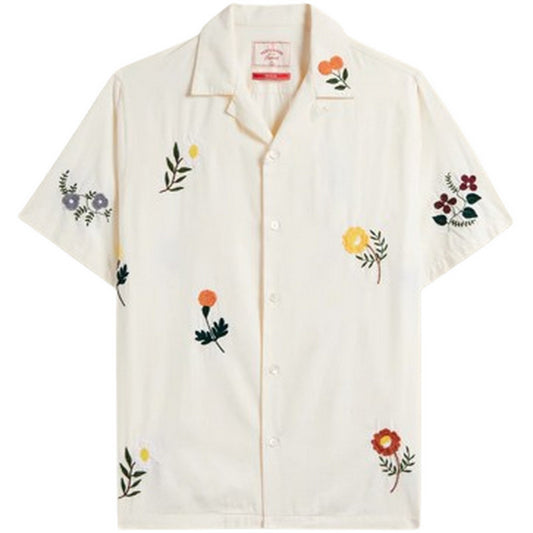 Camicie casual Uomo Portuguese Flannel - Embroidery Flowers - Bianco