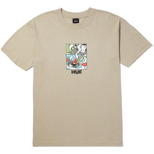 T-shirt Uomo Huf - Burning Away S/S Tee - Beige