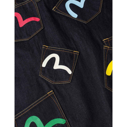Giacche Uomo Evisu - Ht, Multi-Pocket Denim Jacket - Nero