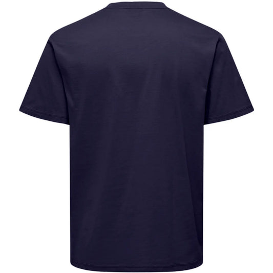 T-shirt Uomo Only & Sons - Onsmax Life Reg Ss Stitch Tee Noos - Blu