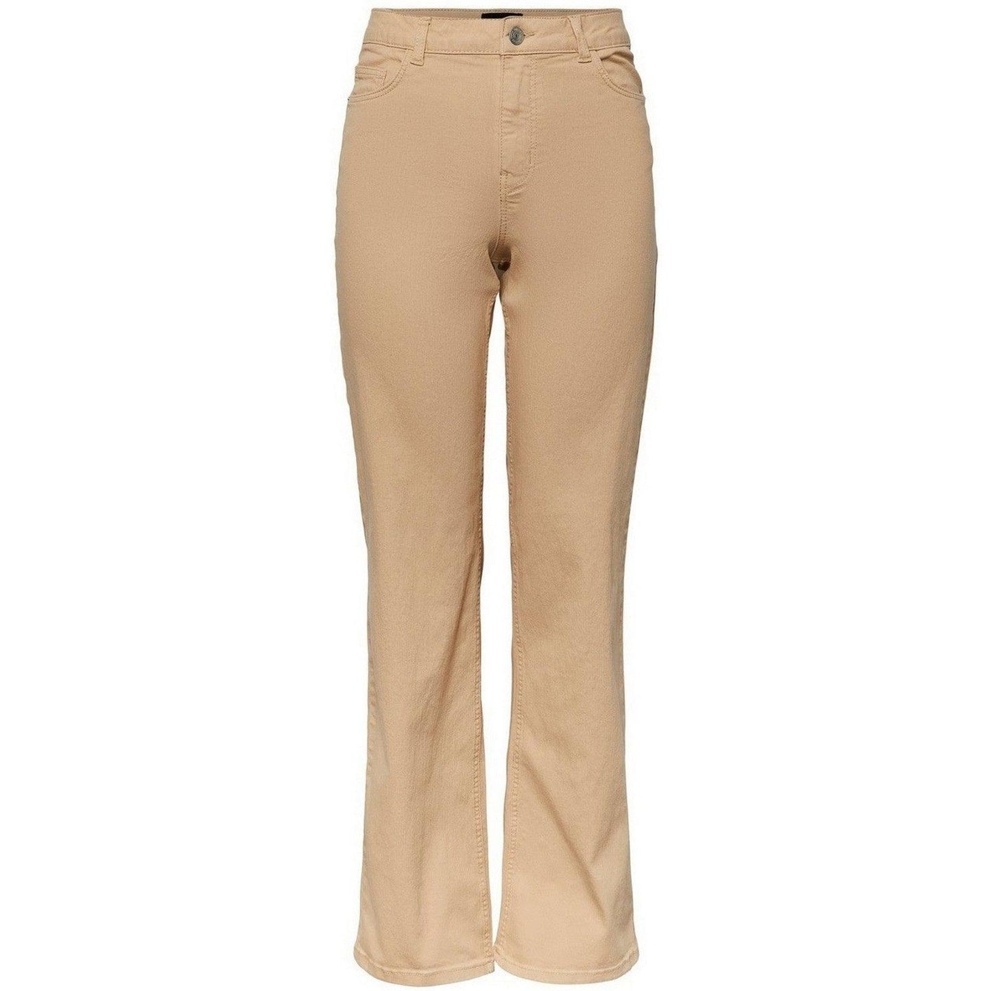 Jeans Donna Pieces - Pcpeggy Hw Wide Pant Colour Noos Bc - Beige