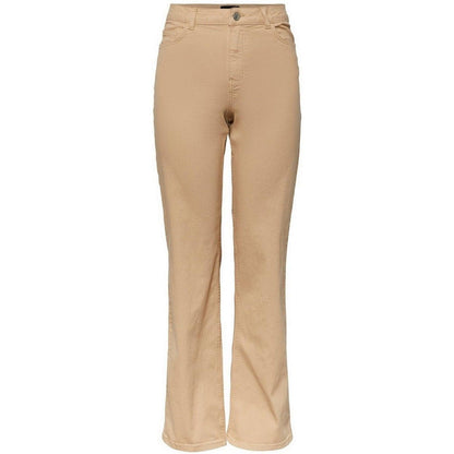 Jeans Donna Pieces - Pcpeggy Hw Wide Pant Colour Noos Bc - Beige