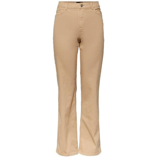 Jeans Donna Pieces - Pcpeggy Hw Wide Pant Colour Noos Bc - Beige