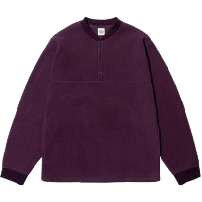 Maglie a manica lunga Uomo KAPPY DESIGN - Fleece Waffle Button Anorak - Viola