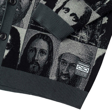 Cardigan Uomo Propaganda - Jacquard Cardigan Relaxed Fit Mugshot Jeez - Multicolore