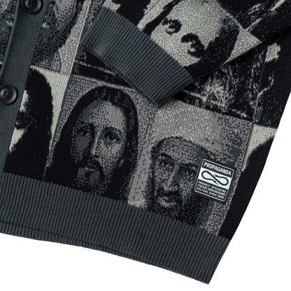 Cardigan Uomo Propaganda - Jacquard Cardigan Relaxed Fit Mugshot Jeez - Multicolore