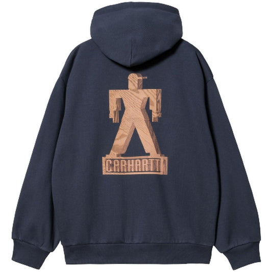 Giacche Uomo Carhartt Wip - Hooded Built Sweat Jacket - Blu