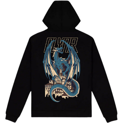 Felpe con cappuccio Uomo Dolly Noire - Blue Dragon Hoodie - Nero