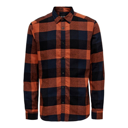 Camicie casual Uomo Only & Sons - Onsgudmund Life Ls 3T Check Shirt - Arancione