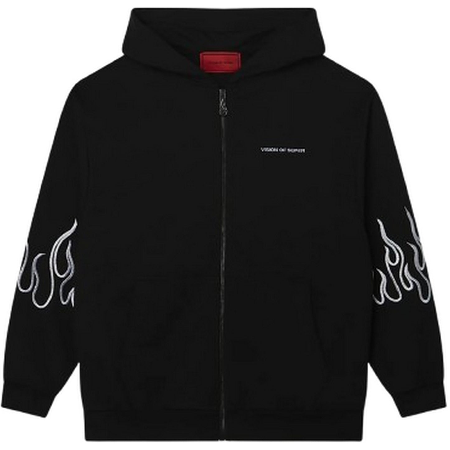 Felpe con cappuccio Uomo Vision of Super - Black Hoodie Zip With Embroidered White Logo, Embr - Nero