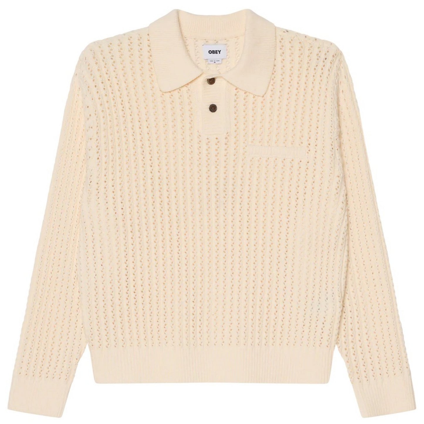 Polo Uomo Obey - Obey Duane Polo Sweater - Bianco