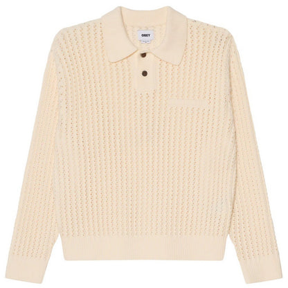 Polo Uomo Obey - Obey Duane Polo Sweater - Bianco