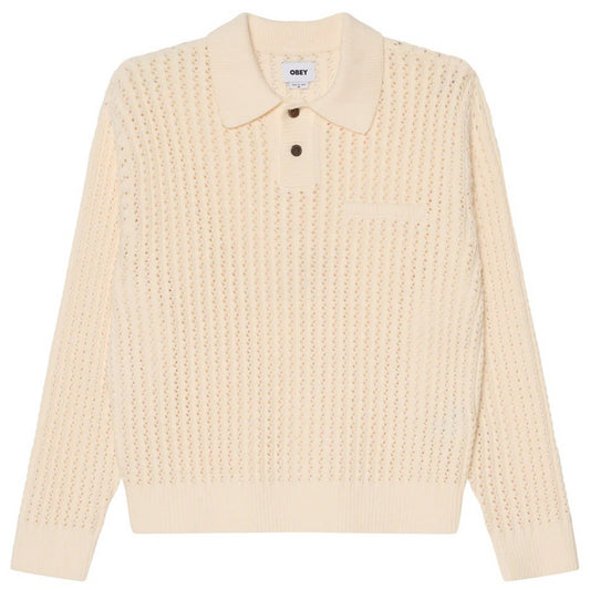 Polo Uomo Obey - Obey Duane Polo Sweater - Bianco