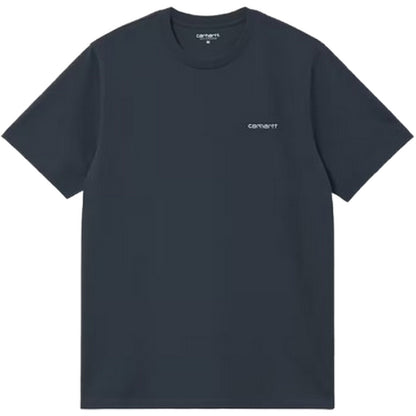 T-shirt Uomo Carhartt Wip - S/S Script Embroidery T-Shirt - Blu