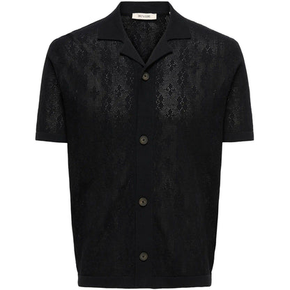 Cardigan Uomo Only & Sons - Onsken Life Reg 12 Ss Shirt Knit - Nero