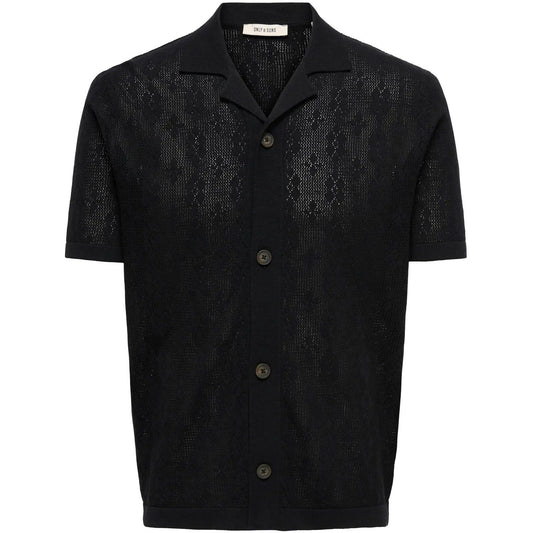 Cardigan Uomo Only & Sons - Onsken Life Reg 12 Ss Shirt Knit - Nero