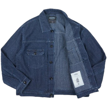 Giacche Uomo Frizmworks - Sashiko Denim Trucker Jacket - Blu