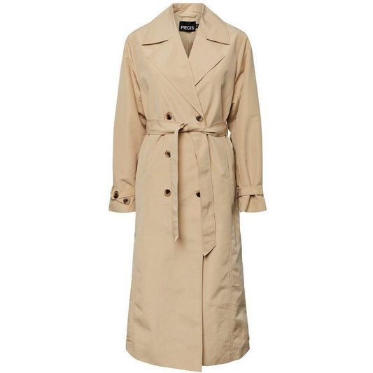 Giacche Donna Pieces - Pctaya Ls Trenchcoat - Beige