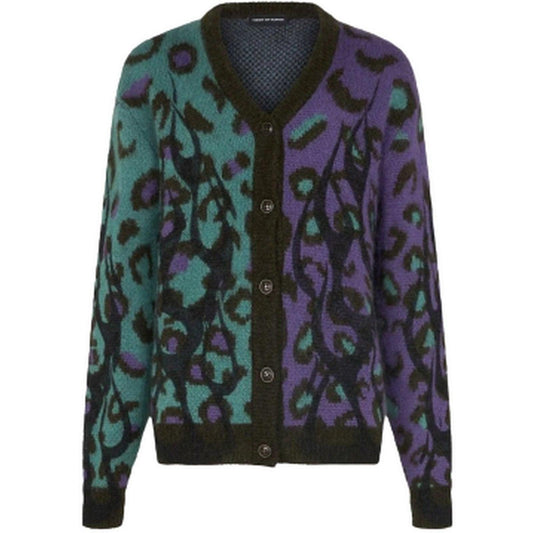 Cardigan Uomo Vision of Super - Multicolor Cardigan With Black Flames - Multicolore