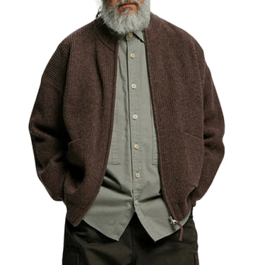 Cardigan Uomo Frizmworks - Wool Deck Zipup Cardigan - Marrone