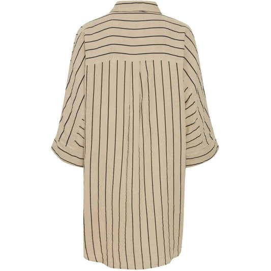 Camicie Donna Ichi - Iafoxa Striped Beach Sh - Beige