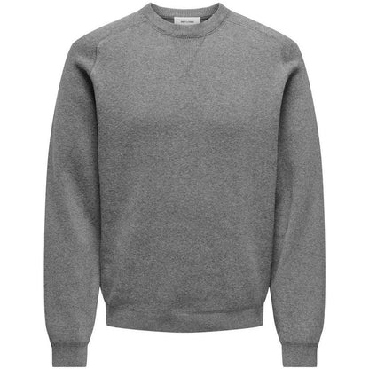 Felpe senza cappuccio Uomo Only & Sons - Onspin Reg 12 Solid Crew Knit - Grigio