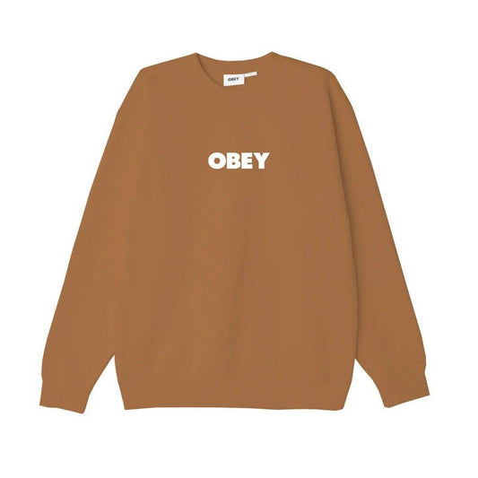 Felpe senza cappuccio Uomo Obey - Obey Bold Crew Premium Fleece - Marrone