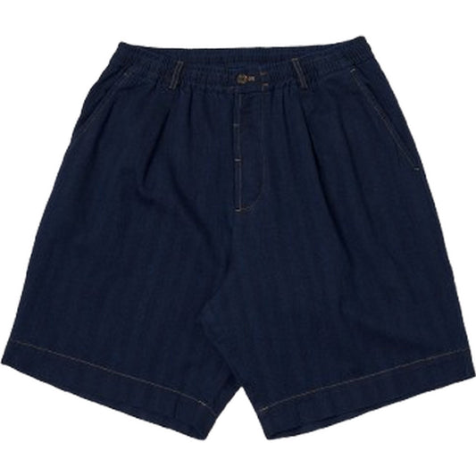 Pantaloncini Uomo Universal Works - Pleated Track Short - Blu