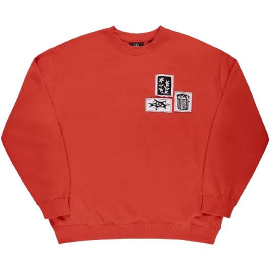 Felpe senza cappuccio Uomo Volcom - Fa Keutchi Crew - Rosso