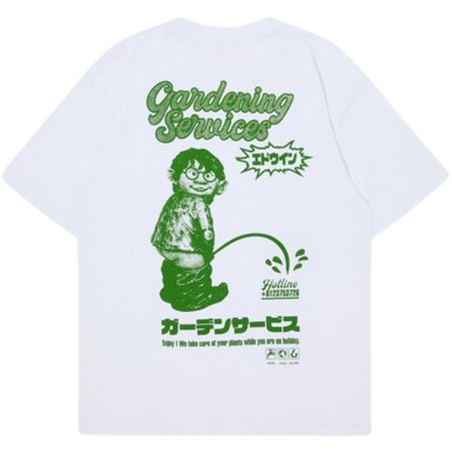 T-shirt Uomo Edwin - Gardening Services Ts - Bianco