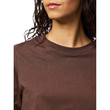 T-shirt Donna Pieces - Pcria Ss Solid Tee Noos Bc - Marrone