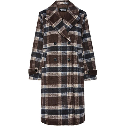 Giacche Donna Pieces - Pcmarble Check Jacket - Marrone