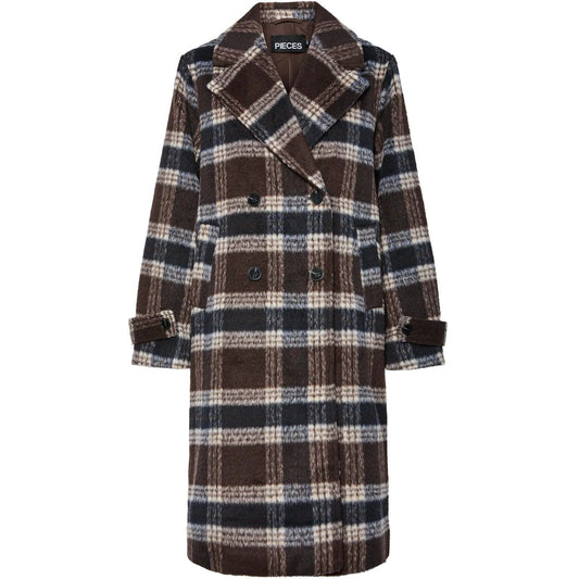 Giacche Donna Pieces - Pcmarble Check Jacket - Marrone