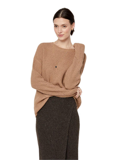 Maglioni Donna Pieces - Karie Ls O-Neck Knit Noos - Marrone