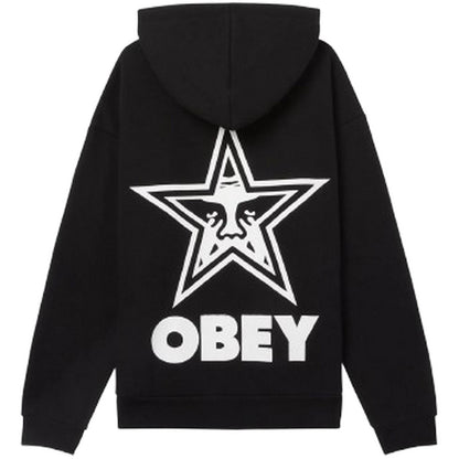 Felpe con cappuccio Uomo Obey - Bold Star Extra Heavy Hood Fleece - Nero