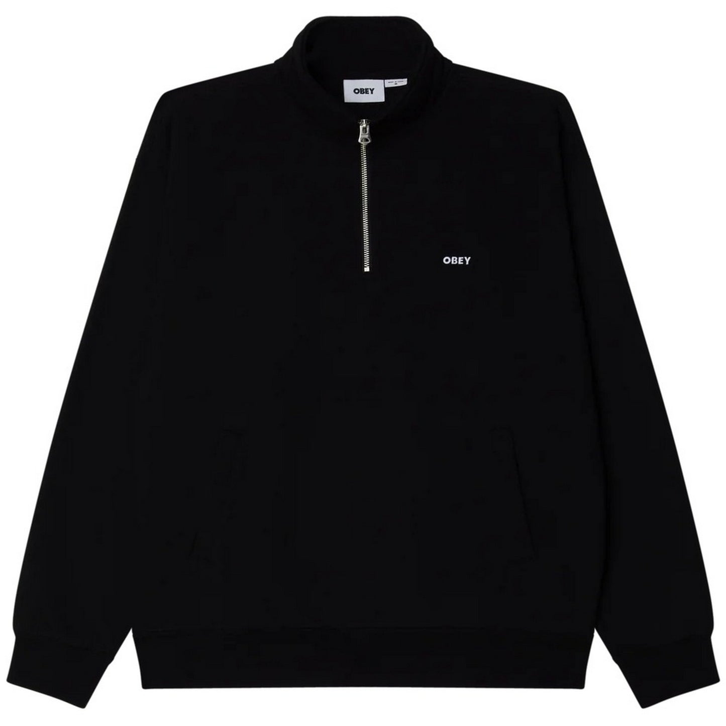 Felpe con cappuccio Uomo Obey - Established Works Bold Mockneck Fleece - Nero
