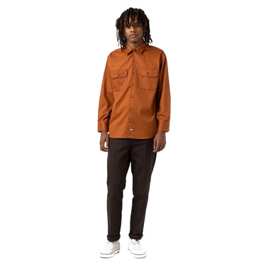 Dickies Camisas informales para hombre - Work Shirt Ls Rec - Bronce