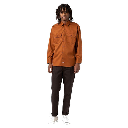 Camicie casual Uomo Dickies - Work Shirt Ls Rec - Bronze