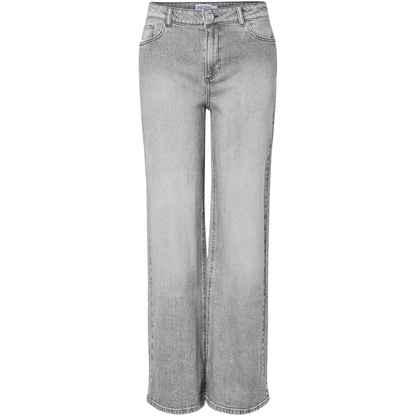 Jeans Donna Pieces - Pcsilke Mw Wide Jeans Mg Noos Bc - Grigio