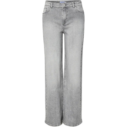 Jeans Donna Pieces - Pcsilke Mw Wide Jeans Mg Noos Bc - Grigio