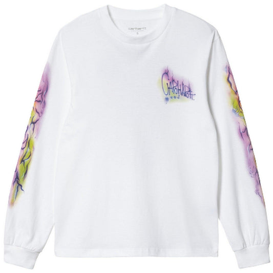 T-shirt Donna Carhartt Wip - W' L/S Babybrush Grin T-Shirt - Bianco