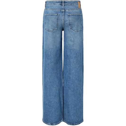 Jeans Donna Pieces - Pcselma Lw Wide Jeans New Mb Noos Bc - Blu