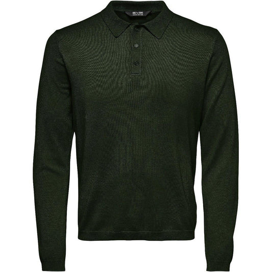 Maglie Uomo Only & Sons - Onswyler Life Reg 14 Ls Polo Knit - Verde