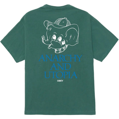 T-shirt Uomo Obey - Obey Anarchy & Utopia Tee - Verde
