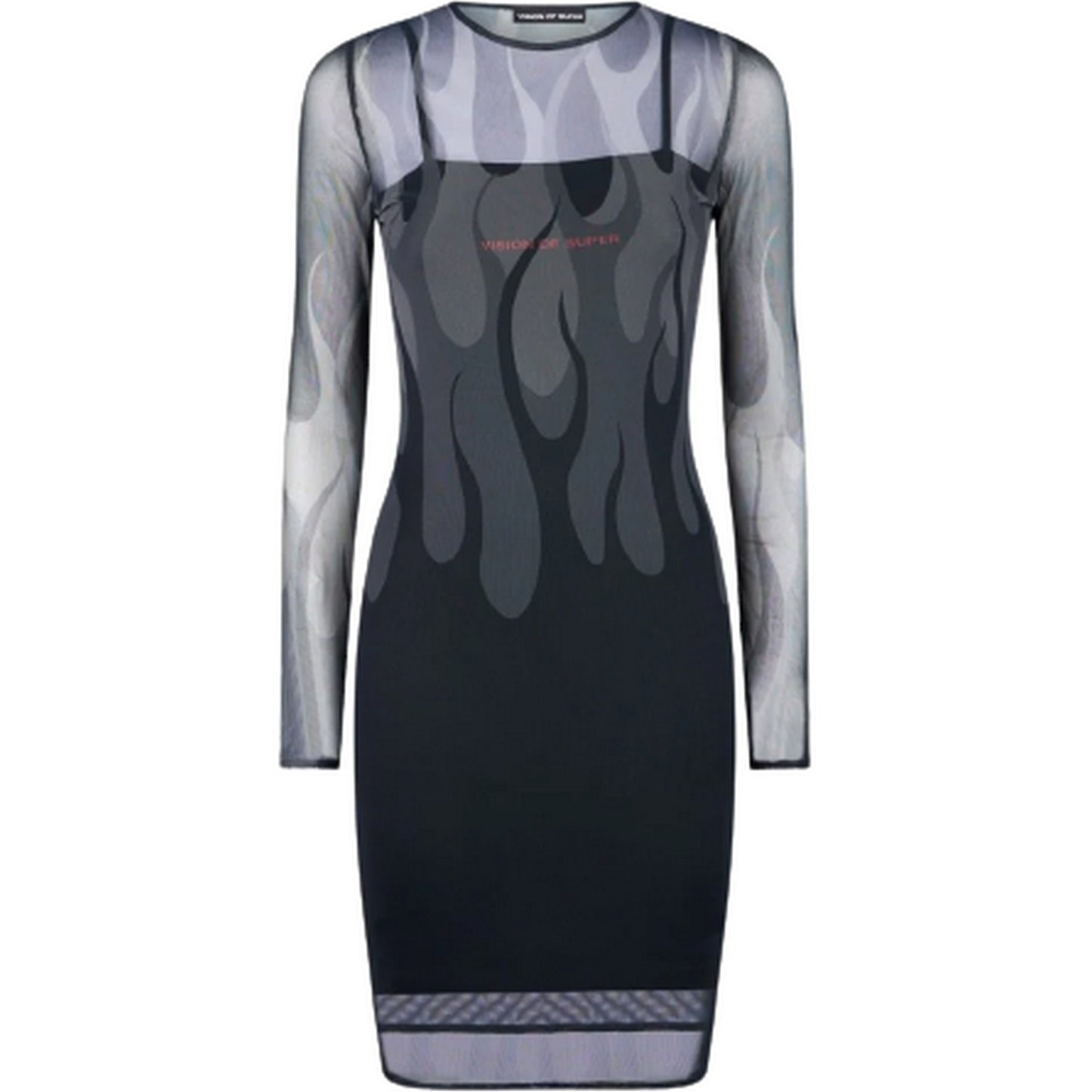 Vestiti casual Donna Vision of Super - Black Dress With Black Flames - Nero