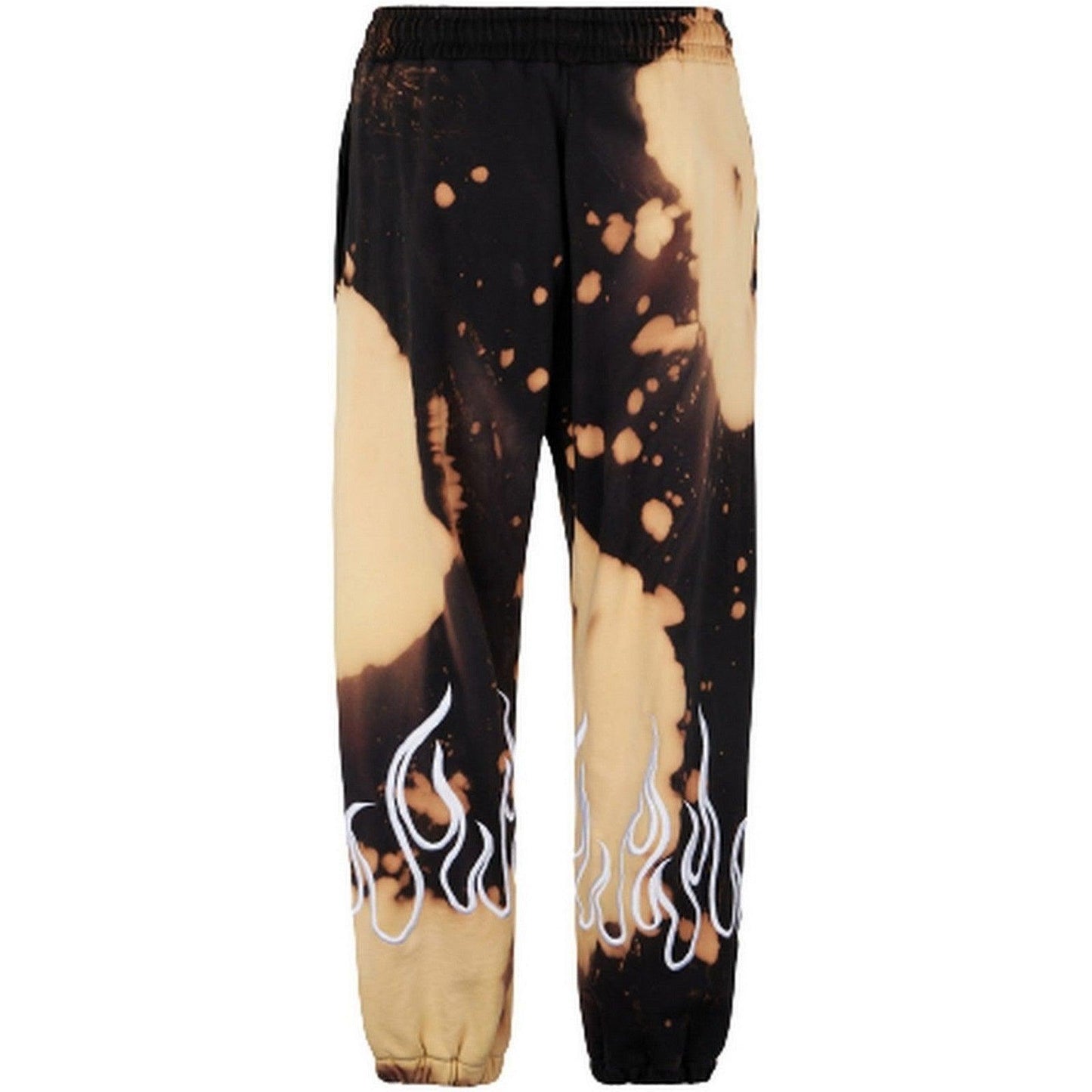 Pantaloni Uomo Vision of Super - Black Tie Dye Pants With Embroidery Flame - Nero