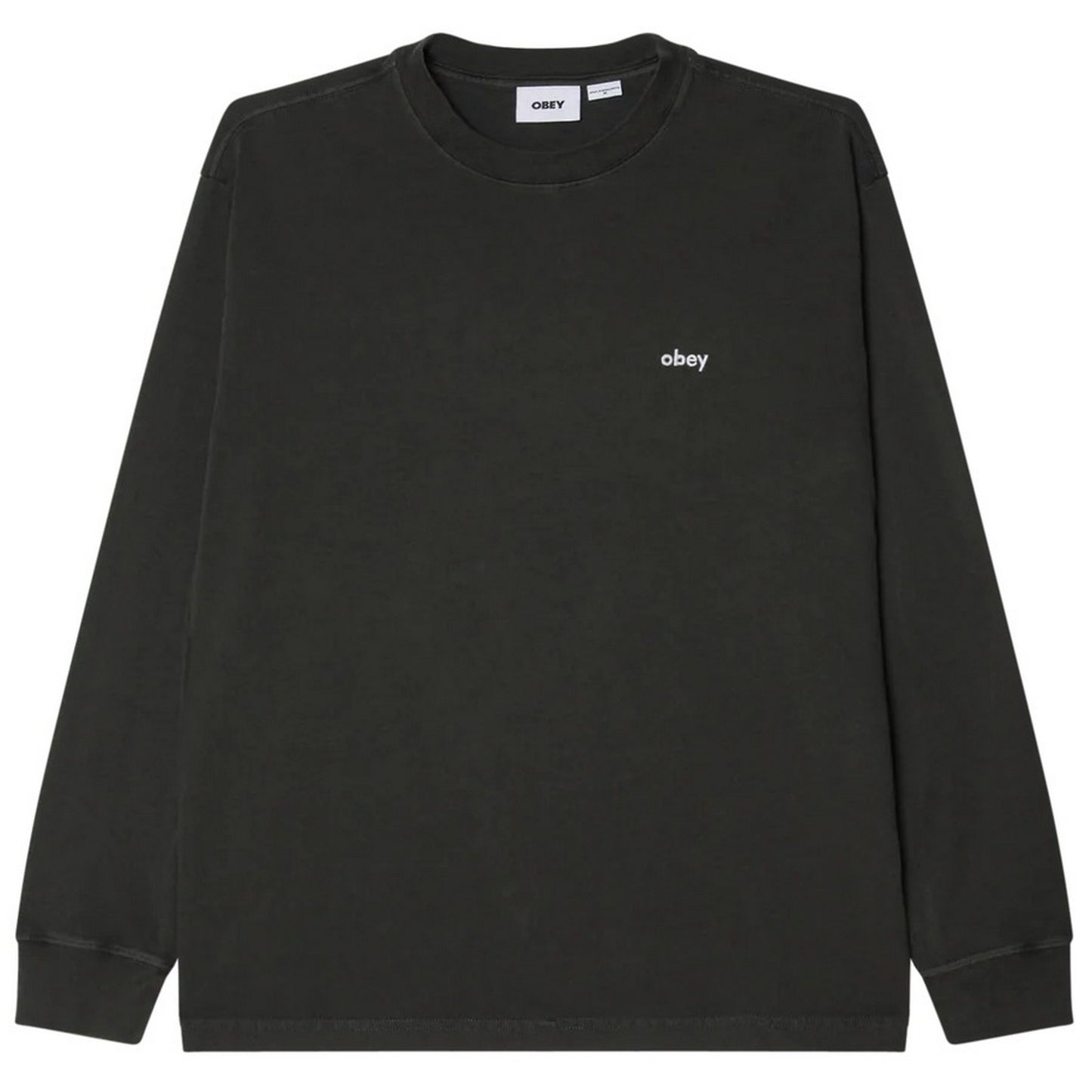 Maglie a manica lunga Uomo Obey - Lowercase Pigment Tee Ls - Nero