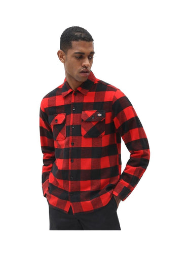 Dickies Chemises décontractées pour hommes - Chemise New Sacramento - Rouge