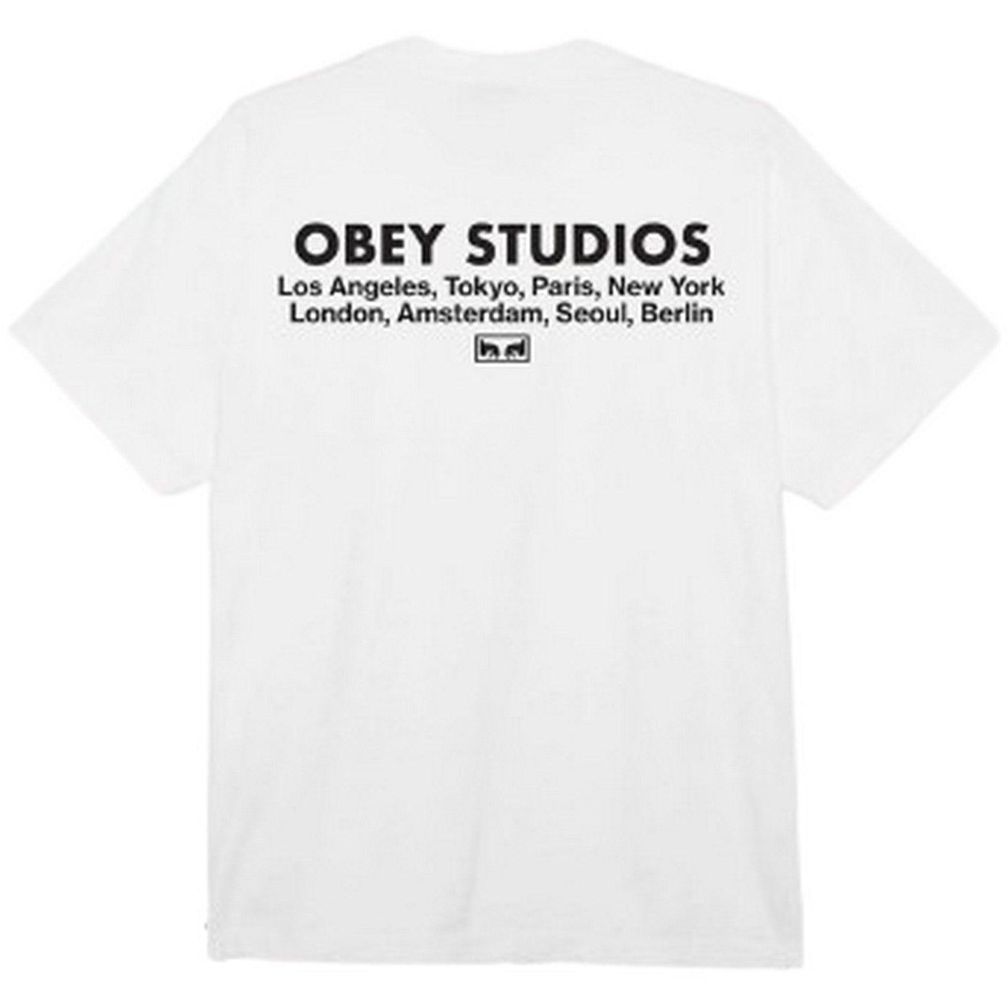 T-shirt Uomo Obey - Obey Studios Eye Heavyweight Classic Box Tee - Bianco